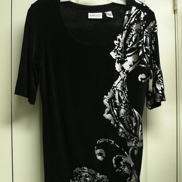Chico's Tops - Chico's "Traveler's" Black Top (Size 0)
